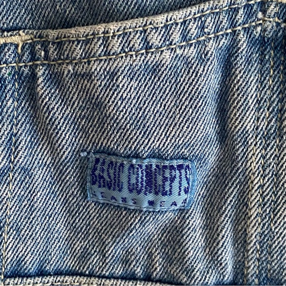 Y2K Basic Concepts Blue Denim Short Bib Carpenter Overalls Woman Large Coquette - Picture 5 of 15